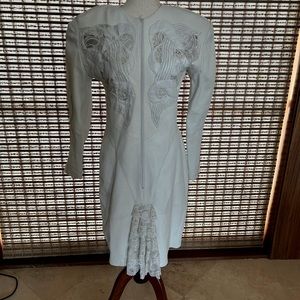 White Leather, western style dress